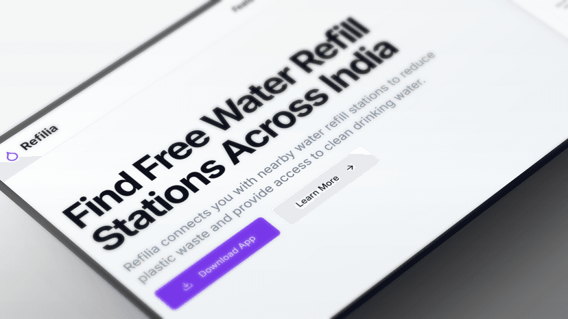 Refilia – Water Refill Station Locator Across India with Clean UI and Sustainability Focus